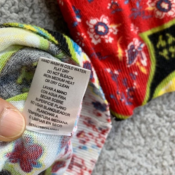 Joseph A Cardigan Sweater Womens Large Floral Rayon Colorful Bohemian Beach NEW - Picture 8 of 11